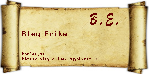 Bley Erika névjegykártya